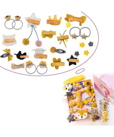 NALCY 24-Piece Hair Clips Set for Girls - Cute Yellow Hair Accessories with Box - Buy Online on GoSupps.com