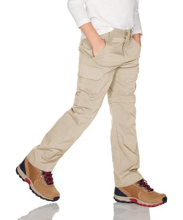CQR Kids Youth Hiking Cargo Pants | UPF 50+ Quick Dry Convertible Zip Off Pants | Outdoor Camping Khaki Medium - Buy Online on GoSupps.com