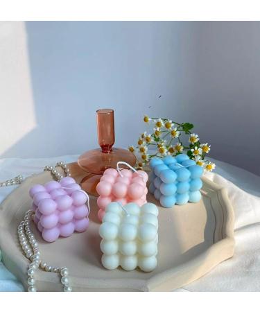 Buy Small Bubble Cube Candle - Pink Soy Wax Aromatherapy Scented Candle for Relaxation | Perfect Birthday Gift - 1PC - Buy Online on GoSupps.com