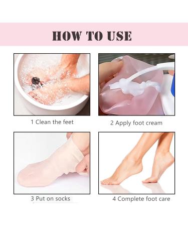 Silicone Socks & Gloves - 2 Pairs for Spa Pedicure | Moisturizing Foot Care for Dry Cracked Feet - Buy Online on GoSupps.com