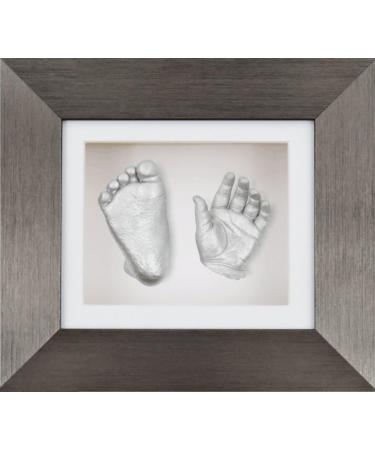 BabyRice New Baby Casting Kit with Brushed Pewter 3D Frame - Silver Paint, White Mount and Backing - Buy Online on GoSupps.com