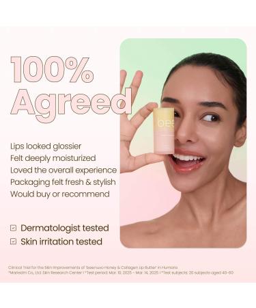 beenuvo Honey & Collagen Lip Butter Hydrating Lip Treatment Overnight Lip Mask Moisturizing Lip Balm with Jojoba Oil & Squalane Lip Care Korean Skin Care (0.45 oz) - Buy Online on GoSupps.com