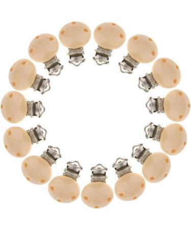 Tubayia 15 Pieces Wooden Pacifier Clip Set | Natural Pacifier Holders for Babies & Children - International Shipping - Buy Online on GoSupps.com