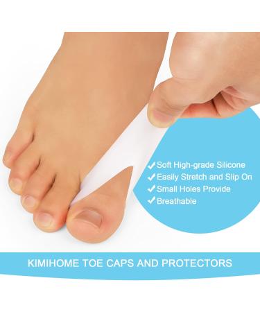 Kimihome Silicone Toe Tube Pads - 16 PCS Toe Sleeve Cushions for Corns, Blisters, and Calluses - Large, Medium, Small Sizes - White - Buy Online on GoSupps.com