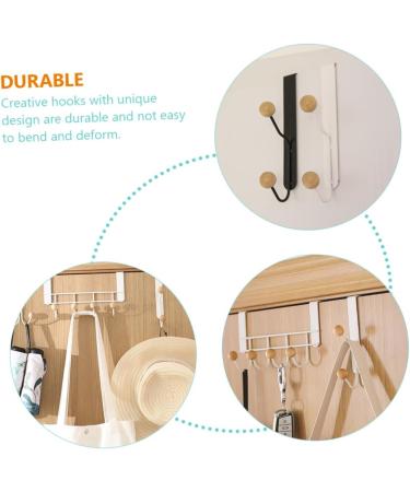 Baluue 3pcs Door Hook White Clothes Rack Purse Hangers Punch- Over The Door Hangers Wall Hanging Household - Buy Online on GoSupps.com