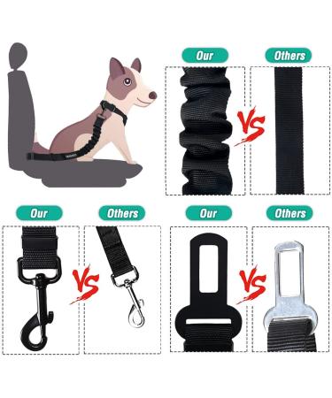 COOYOO Retractable Dog Seat Belt Set - Adjustable, Heavy Duty & Durable Safety Harness for Dogs - Buy Online on GoSupps.com