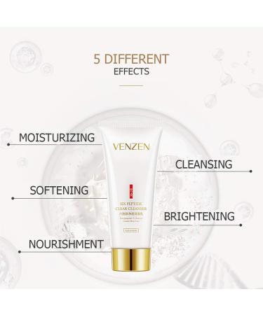 VENZEN Clear Cleanser - Six Peptide Anti-Aging & Acne Solution with Natural Ingredients | 100g Moisturizing Formula - Shop Internationally - Buy Online on GoSupps.com