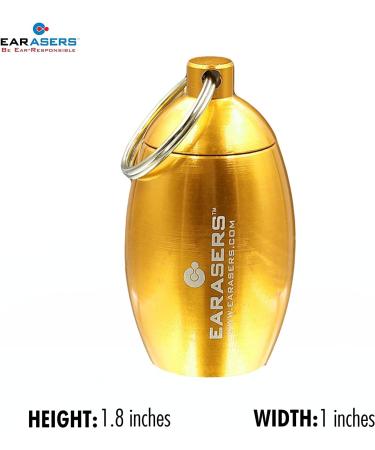 EARasers Earplugs Keychain Case - Waterproof Aluminum Ear Plugs & Pills Holder in Gold | International Shipping - Buy Online on GoSupps.com