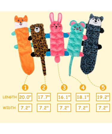 AWOOF No Stuffing Dog Toy 5 Pack Crinkle Squeaky Dogs Teething Chew Toys Set for Small Medium Large Breed Puppies Aggressive Chewers Durable Birthday Interactive Plaything Dogs Doggies Toys Land animals - Buy Online on GoSupps.com