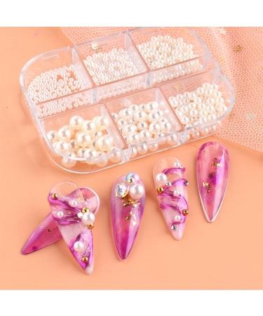 GZSYY Nail Beads & Stones - 12 Designs White Nail Art Charms | Micro Nail Jewelry for Gel Nails | 2 Boxes | International Shipping - Buy Online on GoSupps.com