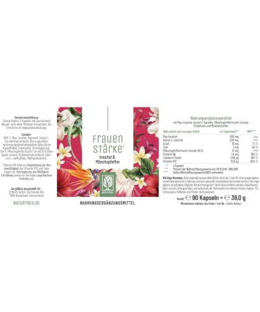 NaturTreu Women's Strength - Myo Inositol & Monk Pepper | 90 Vegan Capsules with L-Carnitine Folic Acid B12 & Iron - Supports Hormonal Balance & Wellness - Buy Online on GoSupps.com
