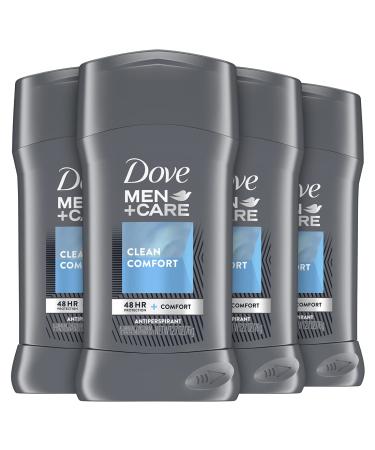 Dove Men+Care Antiperspirant Deodorant 48-Hour Wetness Protection Clean Comfort Deodorant for men with Vitamin E and Triple Action Moisturize, 2.7 Ounce (Pack of 4)