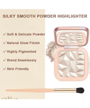 Mysense Face Highlighter Powder Palette | Shimmery Illuminator Makeup for Natural Glow | Includes Mirror & Brush - Perfect for International Shipping - Buy Online on GoSupps.com