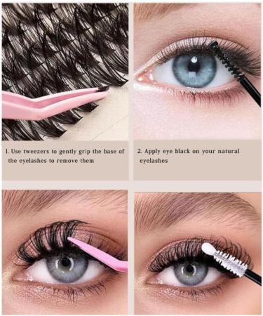 Laluerck DIY Lash Extensions Kit with D Curl Lash Clusters Lash and Seal Lash Applicator for Self Application at Home 8 To 15mix - Buy Online on GoSupps.com