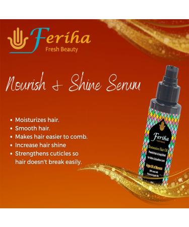 Restorative Hair Oil with Moroccan Argan Oil | Natural Shine Curl Definition Frizz Reduction | Thicker Fuller Manageable Hair - 3.38 Fl Oz - Buy Online on GoSupps.com
