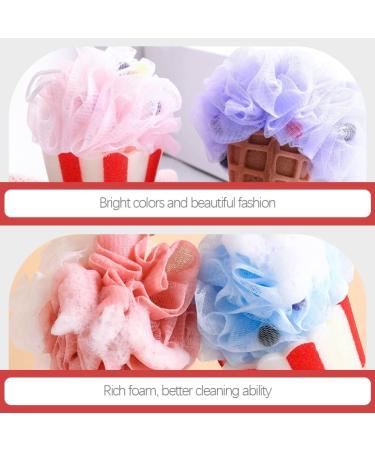 Beavorty 2pcs Cartoon Bath Ball & Sponge Set | Exfoliating Shower Pouf & Loofah for Kids & Travel - Buy Online on GoSupps.com