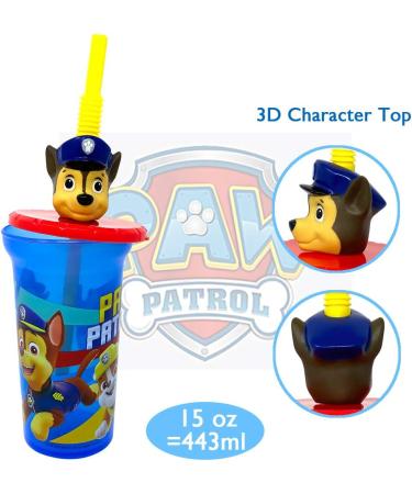 Paw Patrol 3D Character Mold Water Tumbler - 15oz, BPA Free with Reusable Straw - Buy Online on GoSupps.com
