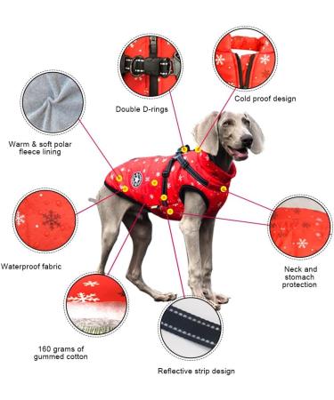 Waterproof Dog Vest & Coat | Warm Winter Dog Harness | 9 Colors Available | Size 5XL - Perfect for Christmas - Buy Online on GoSupps.com