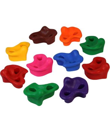 Alpidex Children Climbing Handles - 10 Mixed Color Set | Durable & Resilient Up to 200 kg | Perfect for Indoor & Outdoor Via Ferrata - Includes Fastening Material - Buy Online on GoSupps.com