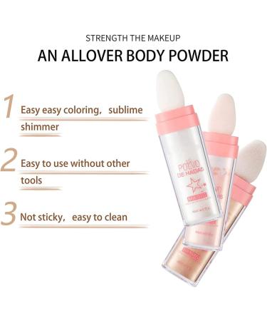 PICKX Body Glitter Powder Stick Face highlights Shimmer Face and Body Highlighter Powder with Sponge Head Magic Colour Shiner Powder for Face Body Arms Collarbones and Leg (3PC) - Buy Online on GoSupps.com