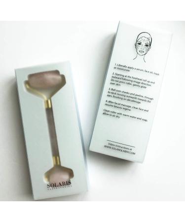 Rose Quartz Facial Roller - Premium Quality | Solaris NY - Enhance Your Skincare Routine - Buy Online on GoSupps.com