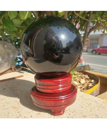 Crystal 11CM Large Spherical Obsidian Quartz Natural Stone Crystal Quartz with Base for Home Decoration - Buy Online on GoSupps.com