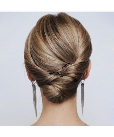 4 Pcs Black Hair Side Combs Hair Fork Clip Set- Hair Pins for Buns Updo French Twist, Stylish Alloy Hair Clips for Women - Buy Online on GoSupps.com