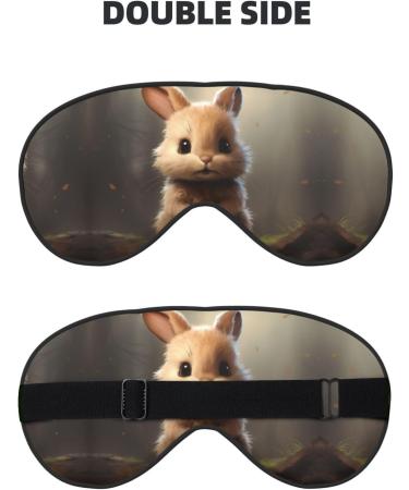 Cute Bunny Print Unisex Sleep Eye Mask - Soft Comfort Eye Shade Cover for Travel Yoga & Shift Work - Buy Online on GoSupps.com