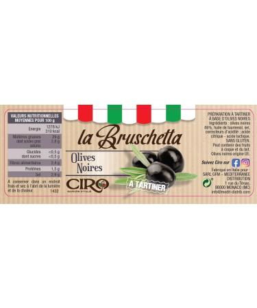 CIRO BRUSCHETTA OLIVES NOIRES 180 G - Buy Online on GoSupps.com