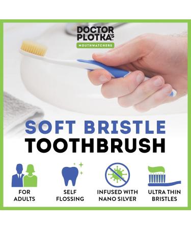 Dr. Plotka's Extra Soft Flossing Toothbrush - Ultra Clean Nano Toothbrush for Sensitive Teeth & Gums - 1 Orange Manual Toothbrush - Buy Online on GoSupps.com
