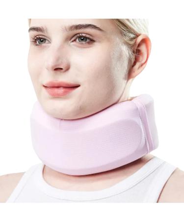 Shakven Neck Brace Adjustable Soft Foam Wraps Neck Support | Neck Support Brace for Sleeping Foam Cervical Collar Soft Foam Wraps for Women & Men Pink L