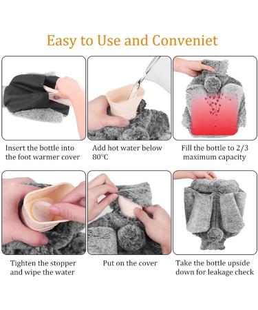 KNNUEY Foot Hater Heat Bottle - Plush Foot Warmer for Men & Women | Easy to Use 20x32 cm - Multi-Colored - Buy Online on GoSupps.com