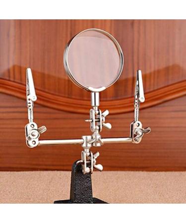 Magnifier Adjustable Magnifier Loupe Third Hand Magnifying Glass with Stand Hands Free with Auxiliary Clips and Soldering Iron Stand for Repairing/inspecting Micro Objects - Buy Online on GoSupps.com
