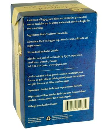 CJay Imperial Scottish Breakfast tea | Whole Leaf tea bags | 40 tea bags | Eco-conscious packaging | Non GMO Gluten Free | Premium bold black teas grown in India | Resealable Pouch 40 Whole leaf Tea bags Scottish Breakfast - Buy Online on GoSupps.com