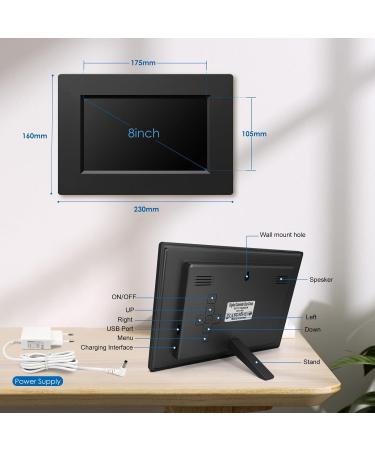 Ykall 8-Inch Digital Alarm Clock for Seniors | Calendar Day Watch for Dementia Alzheimer's & Vision Impairment (Black) - Easy Read Time & Date - Buy Online on GoSupps.com