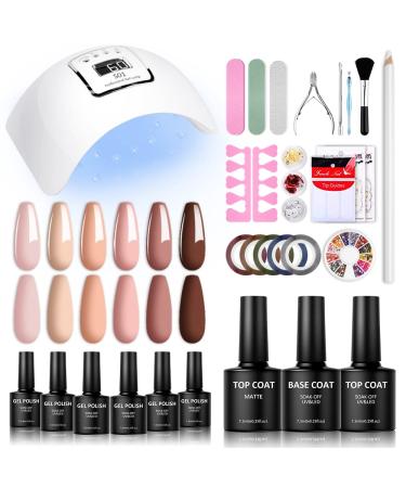 CICK Gel Nail Polish Kit with UV Light  6 Colors Gel Polish Kit 72W LED Nail Lamp  Fall Gel Polish Starter Kit Manicure Tools  Soak off UV LED Gel Nail Polish Set  Nail Decoration Christmas Gift for Women Salon DIY Home ...