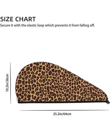 Leopard Print Hair Towel Wrap - Microfiber Absorbent Drying Cap for Curly Long Thick Hair - Buy Online on GoSupps.com