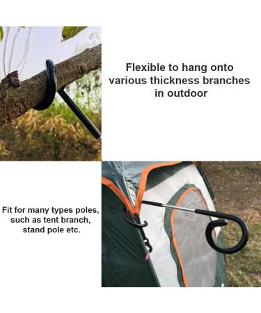 Outdoor Camping Lantern Hook Hanger Set - Non-Slip Tent Light Hangers for Camping & Hiking - 2 Pack Black - Buy Online on GoSupps.com