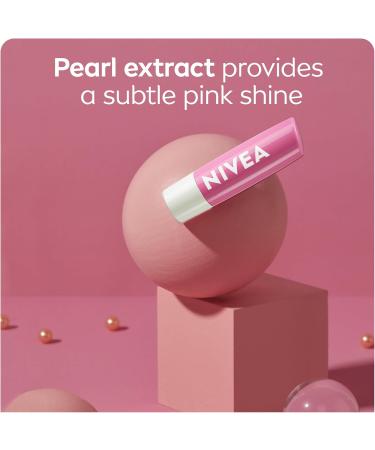 NIVEA Pearly Shine Lip Balm | Pearly Pink Shimmer Tinted Lip Care 24H Hydration | 2x4.8g Tubes - Buy Online on GoSupps.com