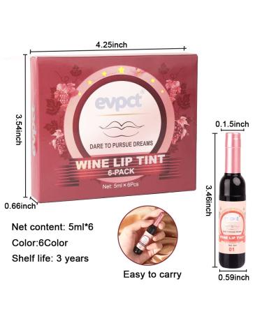 Matte Red Wine Liquid Lipstick Set - Long Lasting 24 Hour Waterproof Formula - 6 Colors - Velvet Finish - Pigmented Lip Makeup Gift for Girls and Women - Buy Online on GoSupps.com