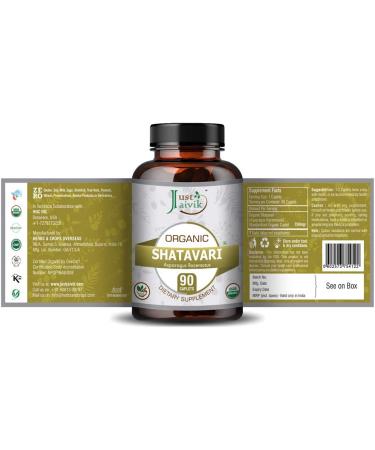 Organic Shatavari Tablets 750mg - Pack of 90 Dietary Supplements for Women's Health | Vata and Pitta Rejuvenation Formula - Buy Online on GoSupps.com