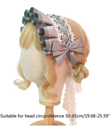 JSGHGDF Japanese Maid Cosplay Headdress Ruffled owknot Hairband Sweet Floral Lace Ribbon Party Hair Accessory White - Buy Online on GoSupps.com