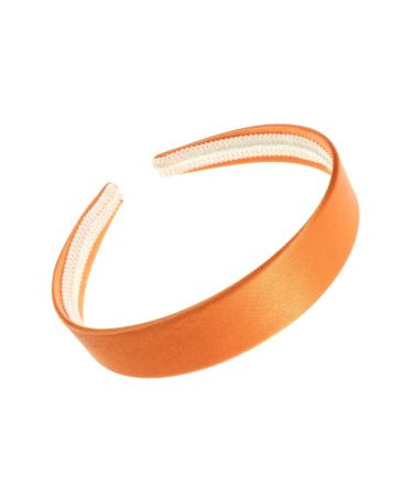 2.5cm (1") Orange Satin Covered Plastic Alice Band Hair Band Headband No Teeth for Women Girls by Glitz4Girlz