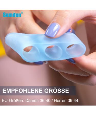 Sumifun Gel Toe Spreader - 10x Small Toe Protection for Overlapping & Curled Toes | Blue Gel Separator for Friction Pain Relief - Buy Online on GoSupps.com