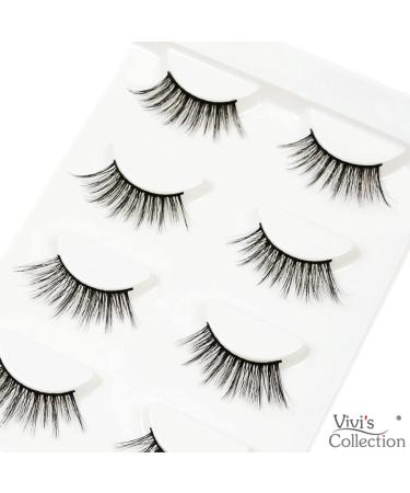 Vivis Half False Lashes 3D Faux Mink Corner Eyelashes Natural Fake Eye Fluffy Cross Reusable Makeup Extension 5 Pairs - 301 - Buy Online on GoSupps.com