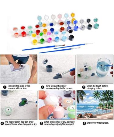 Paint by Numbers Kit for Adults and Kids - DIY Landscape Oil Painting Set (4 Pack 12x16 in) - Mountain Landscape Theme - Home Wall Decor - Acrylic Paints Included - Buy Online on GoSupps.com