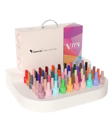 VENALISA VIP4 HEMA-Free Gel Nail Polish Set, 7.5ml 60 Colors Summer Gel Polish Kit with Color Card Glossy & Matte Top Coat and Base Coat Gifts for Women Nail Salon