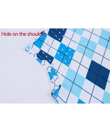 Moydan Women's Lightweight Moisture Wicking Golf Polo Shirt - Medium Blue Plaid - Buy Online on GoSupps.com