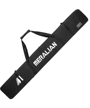 MERALIAN Padded Ski Bag,Waterproof Full Padded Single Ski Travel Bag with Adjustable Shoulder Strap. BLACK 170 cm