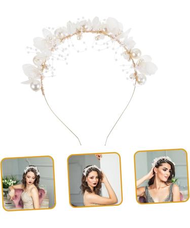 VINTORKY Flower Girl Headband Elegant Girl Headband Pearl Headbands Headband with Pearl Headbands for Headbands for Women Pearl Flower Headband Bridal Dress Accessories Woman Alloy - Buy Online on GoSupps.com